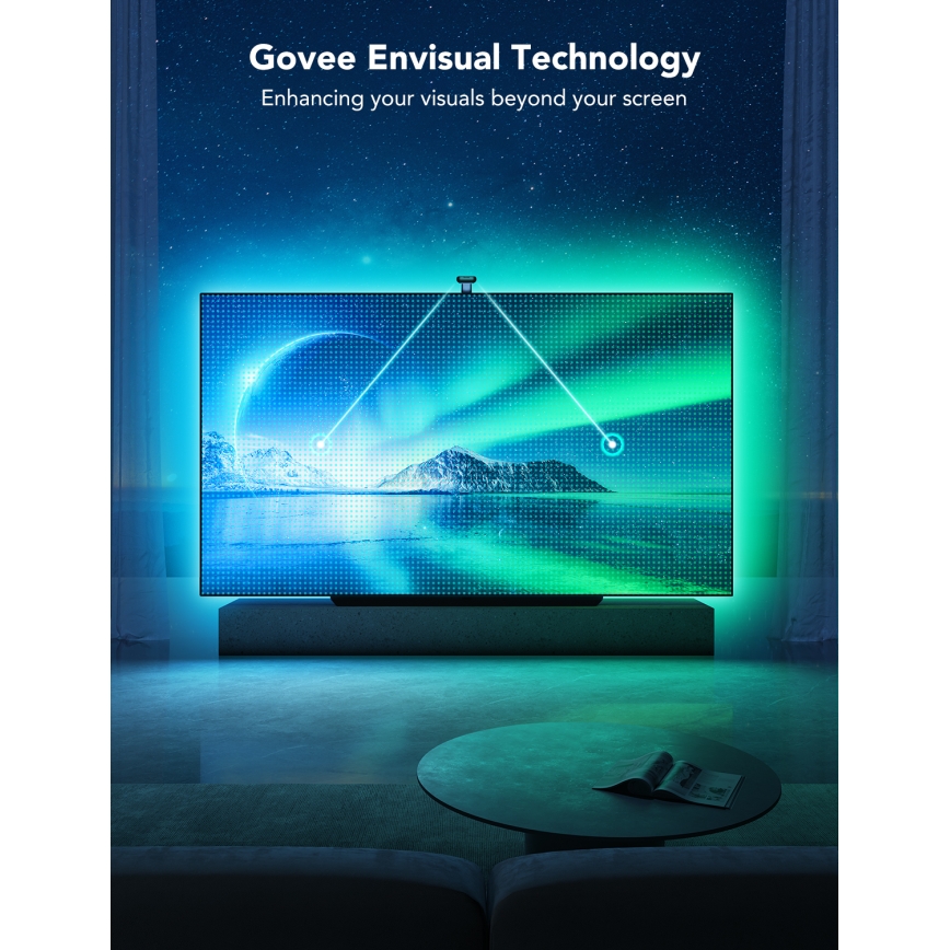 Govee - DreamView T2 DUAL TV 75-85 išmanusis LED foninis apšvietimas RGBIC Wi-Fi + nuotolinis pultas