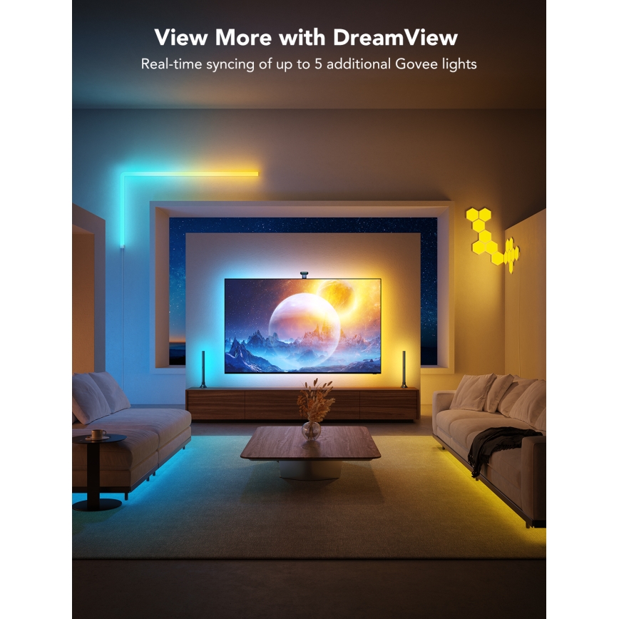 Govee - DreamView T2 DUAL TV 75-85 išmanusis LED foninis apšvietimas RGBIC Wi-Fi + nuotolinis pultas
