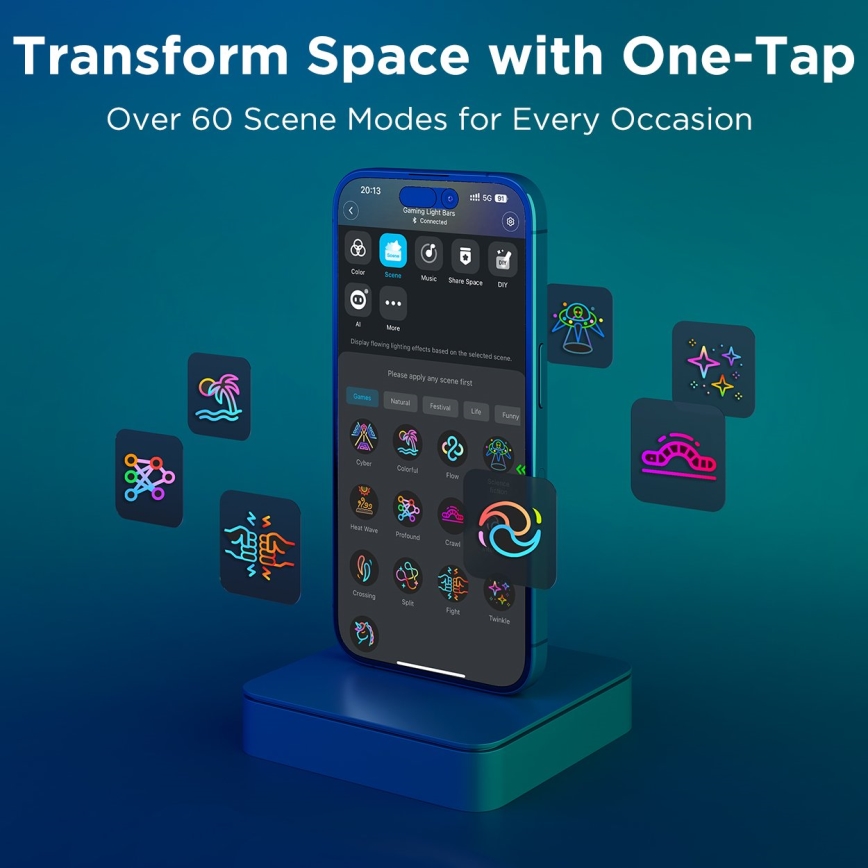 Govee - Išmaniosios RGBIC Gaming Pro apšvietimo panelės Matter Wi-Fi