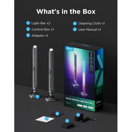 Govee - Išmaniosios RGBIC Gaming Pro apšvietimo panelės Matter Wi-Fi