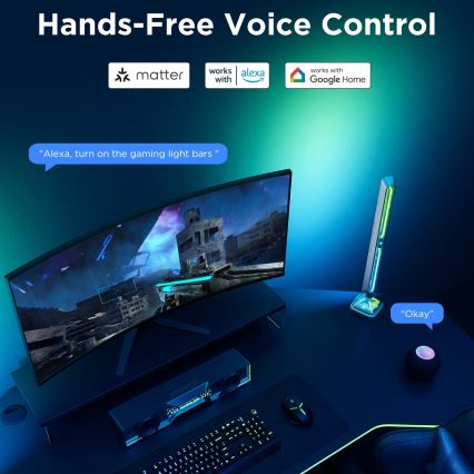 Govee - Išmaniosios RGBIC Gaming Pro apšvietimo panelės Matter Wi-Fi