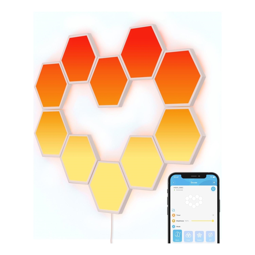 Govee - KOMPLEKTAS 10x LED RGB Pritemdymo panelė LED/36W/230V Wi-Fi