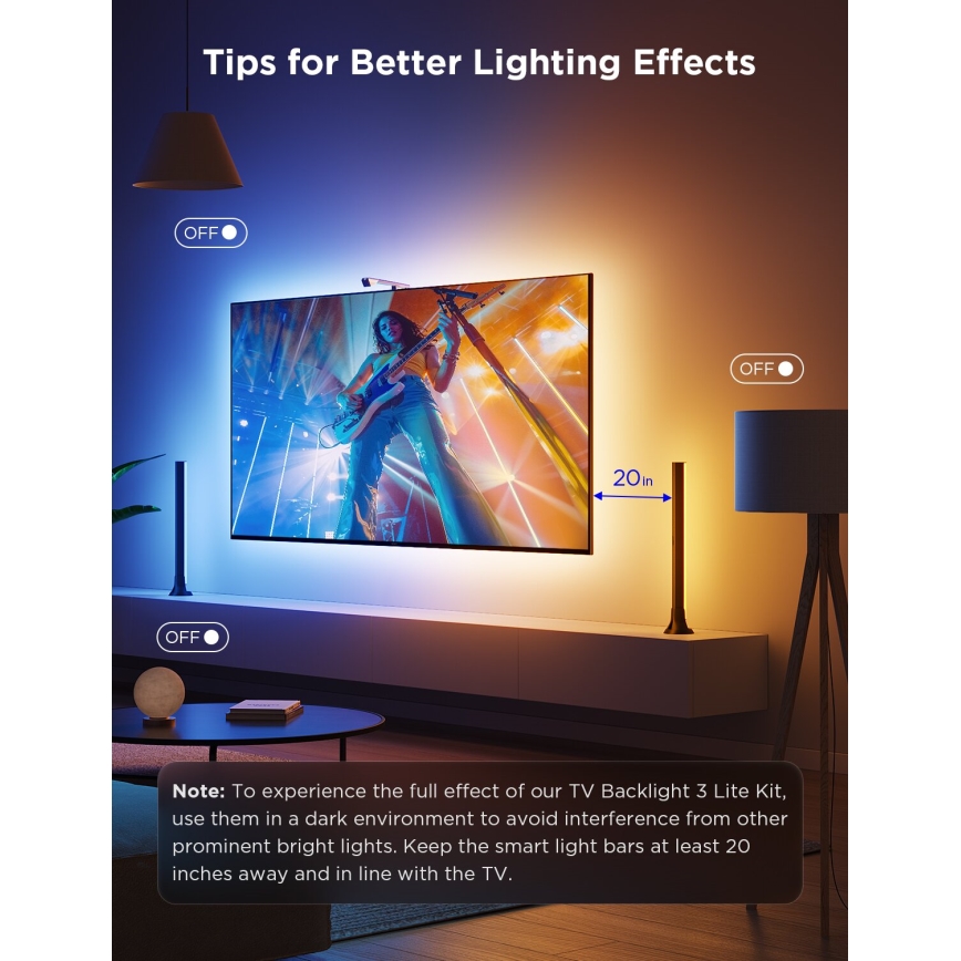 Govee - KOMPLEKTAS 2x Backlight TV 55-65" SMART LED foninis apšvietimas RGBICW Wi-Fi