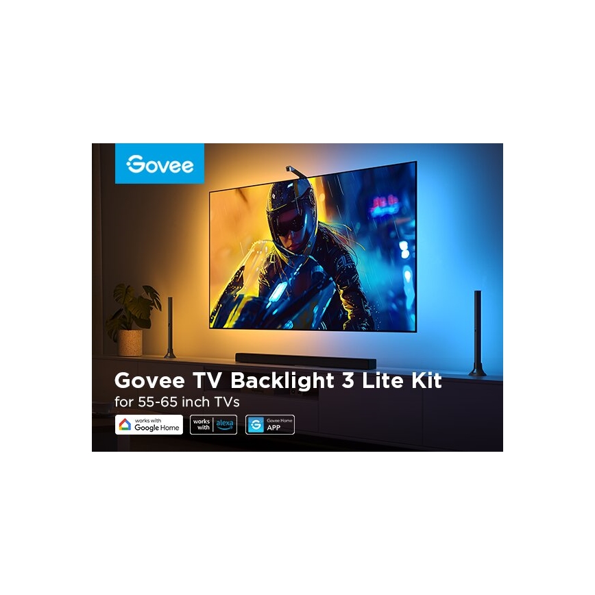 Govee - KOMPLEKTAS 2x Backlight TV 55-65" SMART LED foninis apšvietimas RGBICW Wi-Fi