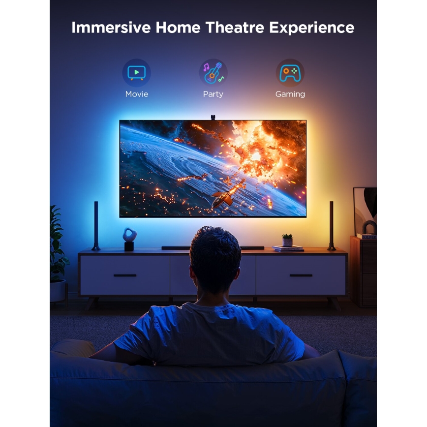 Govee - KOMPLEKTAS 2x Backlight TV 55-65" SMART LED foninis apšvietimas RGBICW Wi-Fi