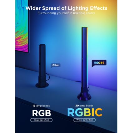 Govee - KOMPLEKTAS 2x Backlight TV 55-65" SMART LED foninis apšvietimas RGBICW Wi-Fi