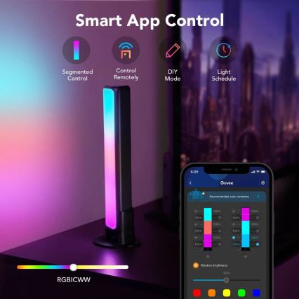 Govee - KOMPLEKTAS 2x Flow Plus SMART LED TV & Gaming - RGBICWW Wi-Fi
