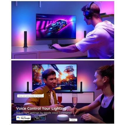 Govee - KOMPLEKTAS 2x Flow Plus SMART LED TV & Gaming - RGBICWW Wi-Fi