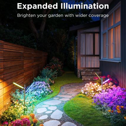 Govee - KOMPLEKTAS 2x LED RGBICWW Pritemdomas lauko lempa LED/18W/230V IP66 2700-6500K Wi-Fi