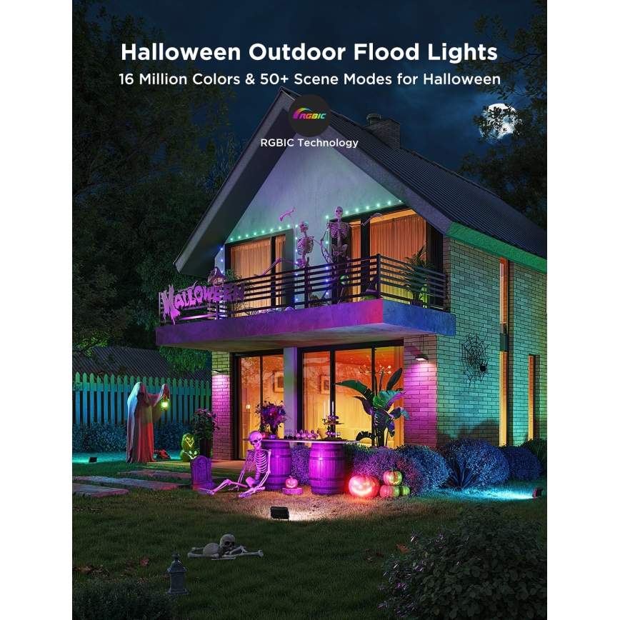 Govee - Komplektas 4 vnt. LED RGBICWW reguliuojamas prožektorius LED/24W/230V IP66 Matter Wi‑Fi