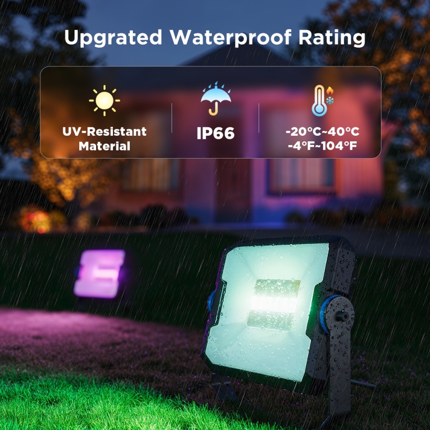 Govee - Komplektas 4 vnt. LED RGBICWW reguliuojamas prožektorius LED/24W/230V IP66 Matter Wi‑Fi