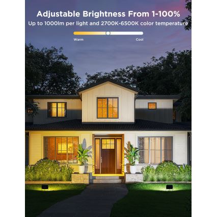 Govee - Komplektas 4 vnt. LED RGBICWW reguliuojamas prožektorius LED/24W/230V IP66 Matter Wi‑Fi