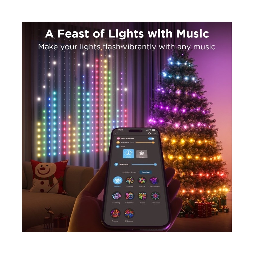 Govee - LED RGB Pritemdomas lauko Dekoratyvinė girlianda LED/15W/230V IP65 Wi-Fi