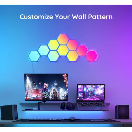 Govee - Prailgintuvo rinkinys 2x LED RGB Pritemdymo panelė LED/7,2W/230V Wi-Fi