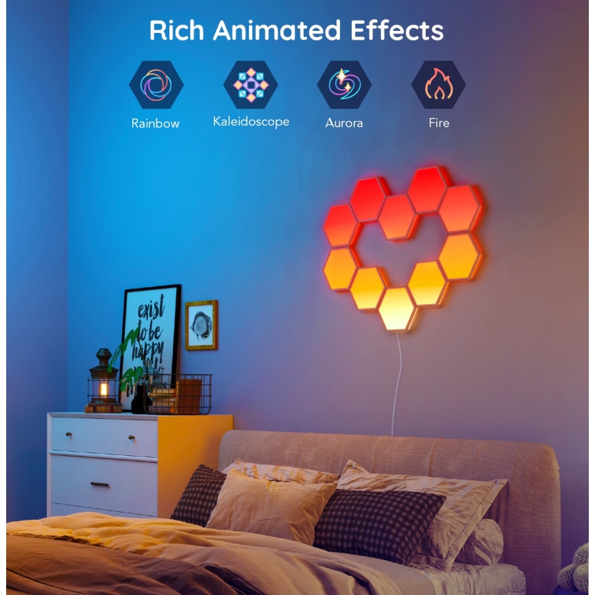 Govee - Prailgintuvo rinkinys 2x LED RGB Pritemdymo panelė LED/7,2W/230V Wi-Fi
