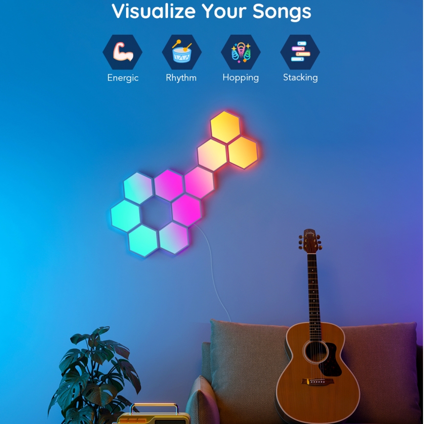 Govee - Prailgintuvo rinkinys 2x LED RGB Pritemdymo panelė LED/7,2W/230V Wi-Fi