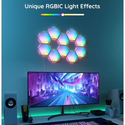 Govee - Prailgintuvo rinkinys 2x LED RGB Pritemdymo panelė LED/7,2W/230V Wi-Fi