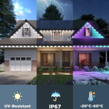 Govee - LED RGBIC 30m girlianda su įleidžiamais šviestuvais, Wi-Fi, Matter, IP67