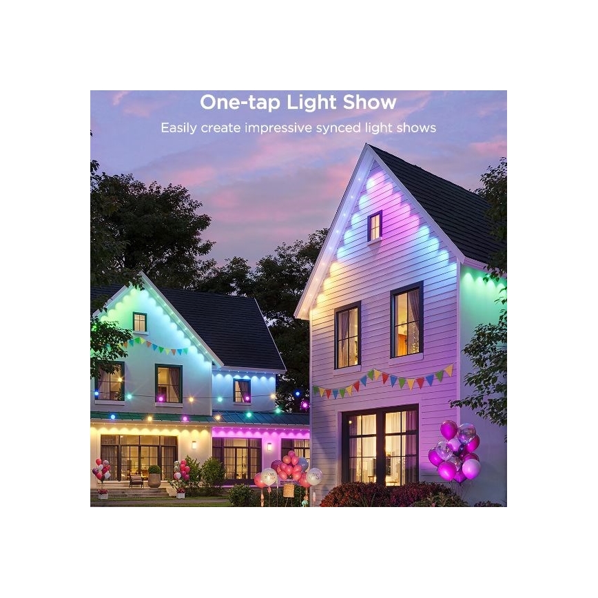 Govee - LED RGBIC girliandos su nukreiptomis lemputėmis, 30m, Wi-Fi, Matter, IP67