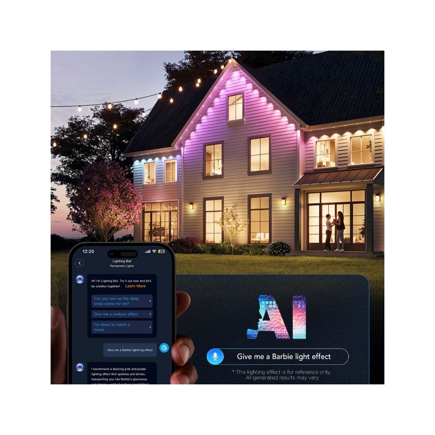 Govee - LED RGBIC girliandos su nukreiptomis lemputėmis, 30m, Wi-Fi, Matter, IP67