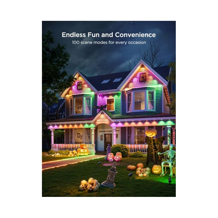 Govee - LED RGBIC girliandos su nukreiptomis lemputėmis, 30m, Wi-Fi, Matter, IP67