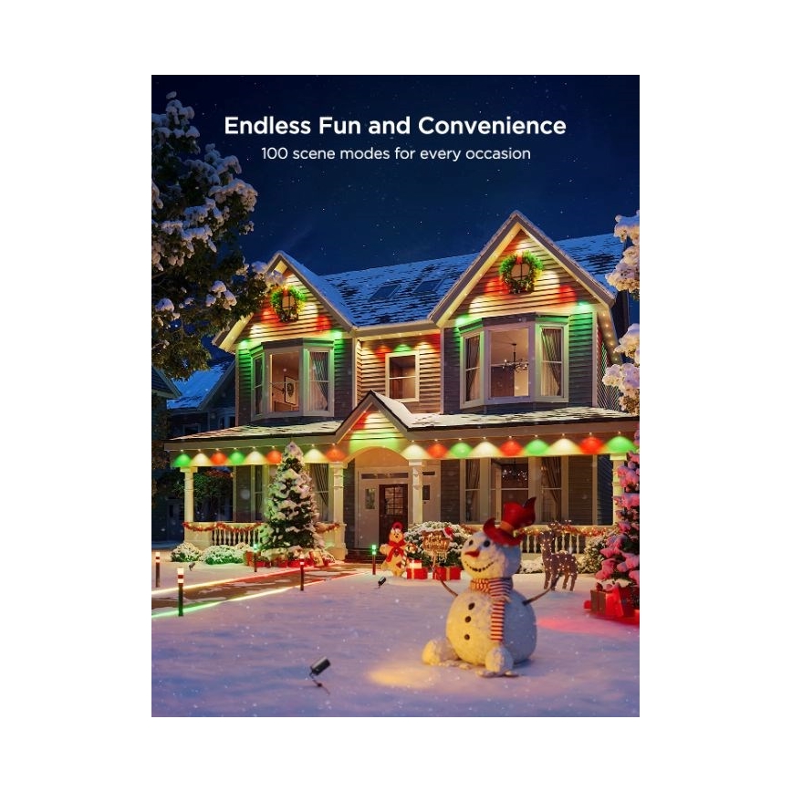 Govee - LED RGBIC girliandos su nukreiptomis lemputėmis, 30m, Wi-Fi, Matter, IP67