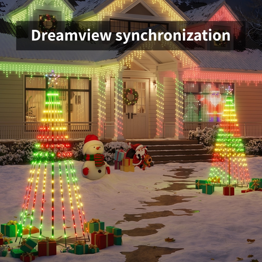 Govee - LED RGBIC Kalėdinė eglutė su žvaigžde LED/15W/230V IP65 1,8m Matter Wi-Fi