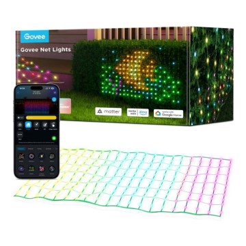 Govee - LED RGBIC Lauko apšvietimo tinklas 143x85cm Wi-Fi Matter IP65