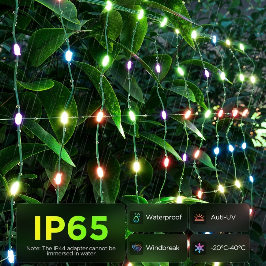 Govee - LED RGBIC Lauko apšvietimo tinklas 143x85cm Wi-Fi Matter IP65