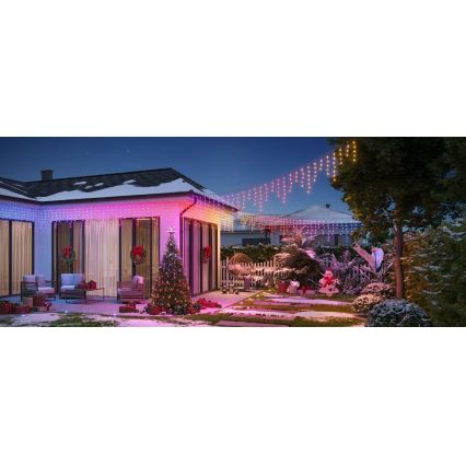 Govee - LED RGBIC Lauko girlianda Išmanus varvekliai 10m Wi-Fi Matter IP65