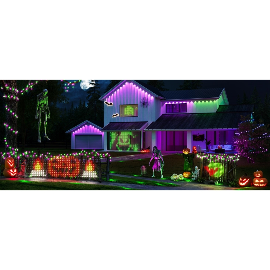 Govee - LED RGBIC lauko šviesų tinklas 143x85cm Wi-Fi Matter IP65