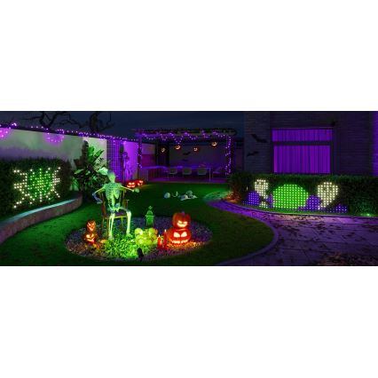 Govee - LED RGBIC lauko šviesų tinklas 143x85cm Wi-Fi Matter IP65