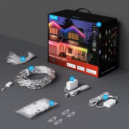 Govee - LED RGBIC Lauko varveklių girlianda 10 m Wi-Fi Matter IP65
