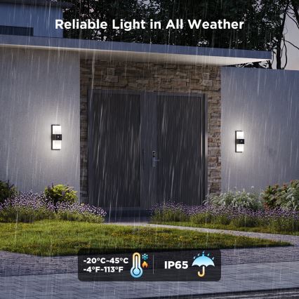Govee - LED RGBIC Pritemdomas Lauko sieninis šviestuvas su jutikliu LED/230V IP65 2700-6500K Wi-Fi