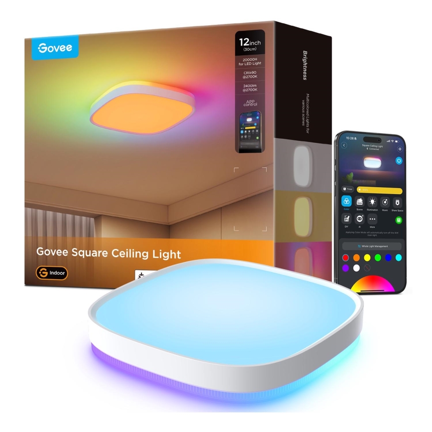 Govee - LED RGBIC Pritemdomas lubinis šviestuvas LED/24W/230V 2700-6500K Wi-Fi