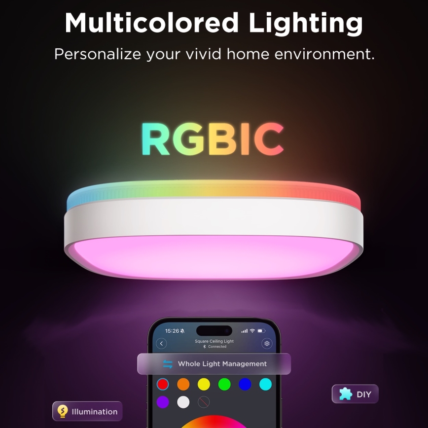 Govee - LED RGBIC Pritemdomas lubinis šviestuvas LED/24W/230V 2700-6500K Wi-Fi