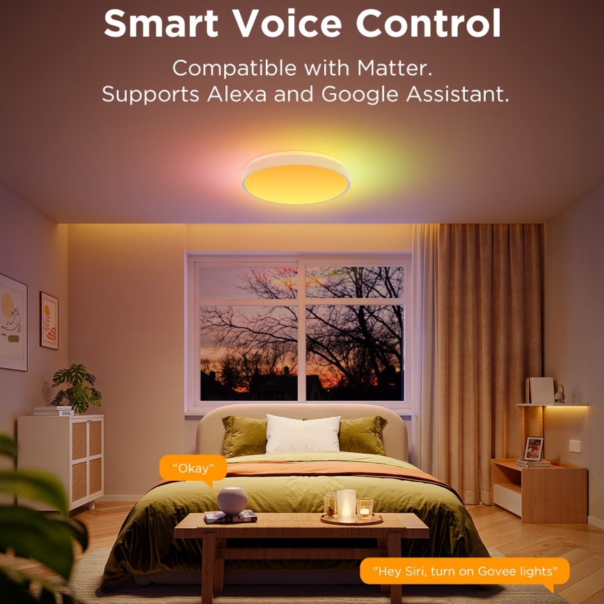 Govee - LED RGBIC Pritemdomas lubinis šviestuvas LED/49W/230V 2700-6500K Wi-Fi