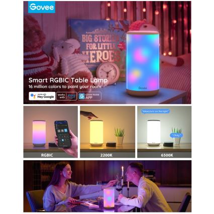 Govee - LED RGBIC Pritemdomas stalinis šviestuvas AURA 2 2200-6500K Wi-Fi Matter