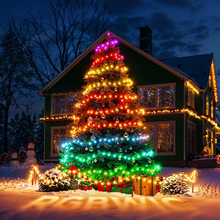 Govee - LED RGBICW Lauko Kelėdinė girlianda 2700-6500K 20m Wi-Fi Matter IP66