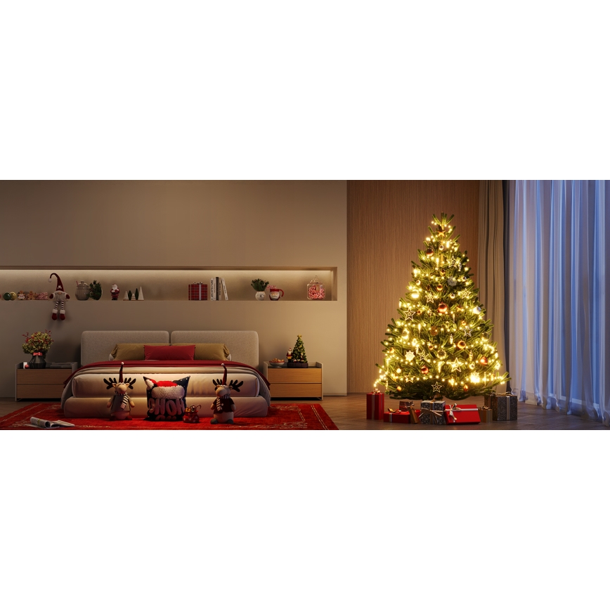 Govee - LED RGBICW Lauko Kelėdinė girlianda 2700-6500K 20m Wi-Fi Matter IP66