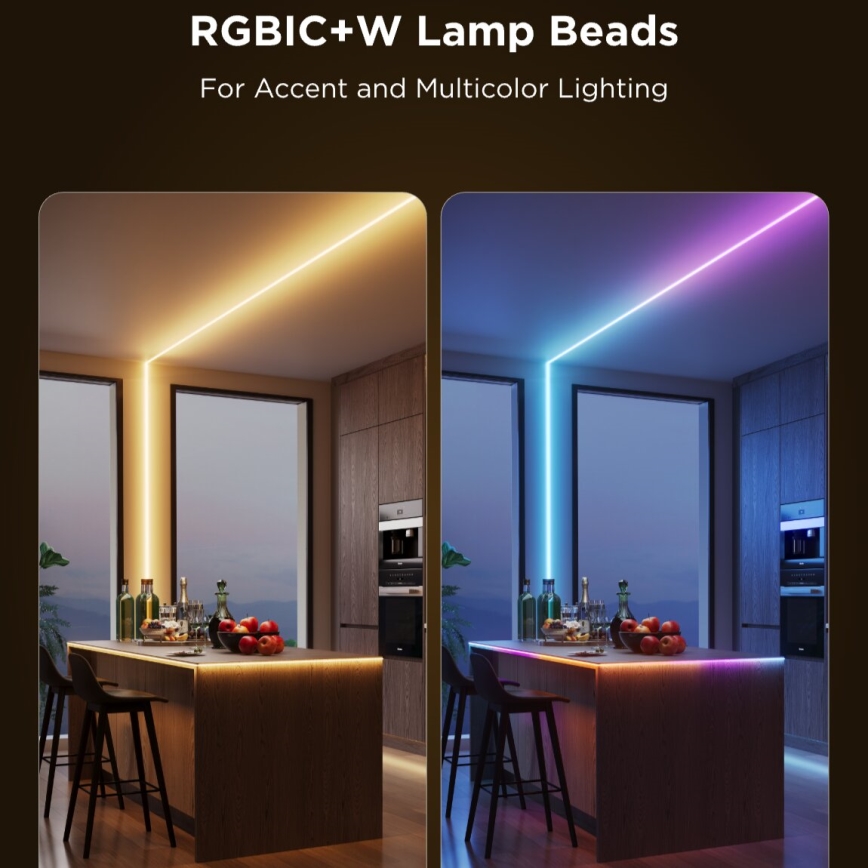 Govee - LED RGBICW Reguliuojama juostelė COB 3780 diodai 3m Wi-Fi Matter