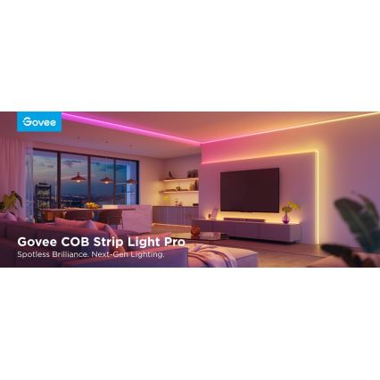 Govee - LED RGBICW Reguliuojama juostelė COB 3780 diodai 3m Wi-Fi Matter