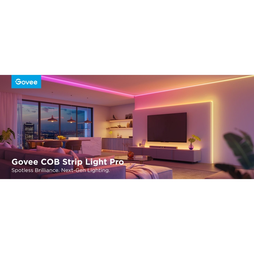 Govee - LED RGBICW Reguliuojama juostelė COB 3780 diodai 3m Wi-Fi Matter