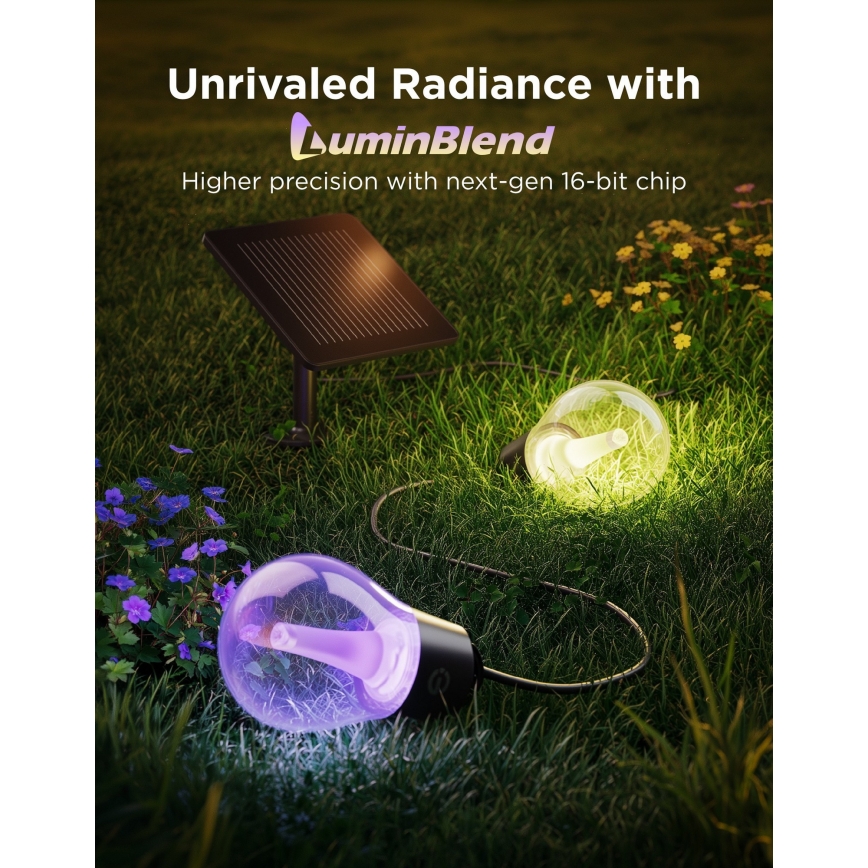 Govee - LED RGBICW Saulės girlianda 8xLED/6W/5V Wi-Fi Matter IP67