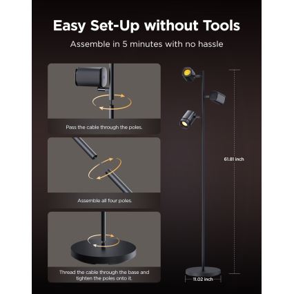 Govee - LED RGBICWW Dimeriuojama pastatoma lempa TREE MATTER LED/48W/230V Wi-Fi