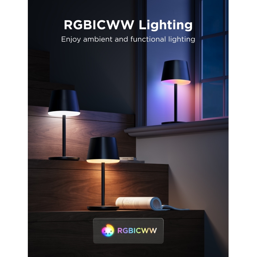 Govee - LED RGBICWW Reguliuojama stalinė lempa CLASSIC MATTER LED/10W/5V 4800mAh Wi-Fi
