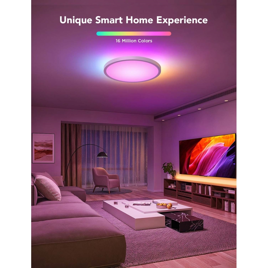 Govee - dimeriuojamas LED RGBICWW lubų šviestuvas, 29 W, 230 V, skersmuo 30 cm, Matter, Wi-Fi