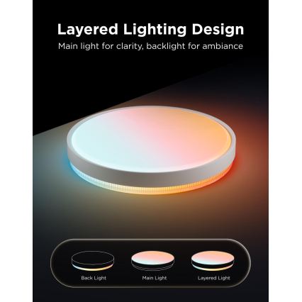 Govee - LED RGBICWW Reguliuojamas lubinis šviestuvas LED/55W/230V skers. 46 cm Matter Wi-Fi
