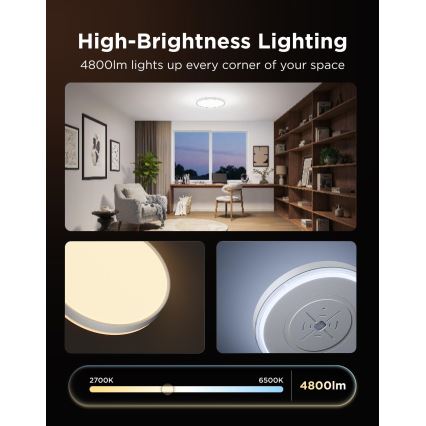 Govee - LED RGBICWW Reguliuojamas lubinis šviestuvas LED/55W/230V skers. 46 cm Matter Wi-Fi