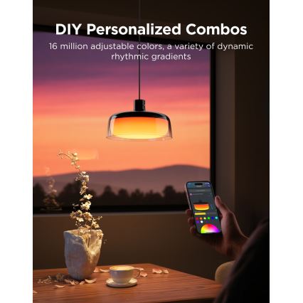 Govee - LED RGBICWW Dimeriuojamas pakabinamas šviestuvas ant laido LED/21W/230V Matter Wi-Fi